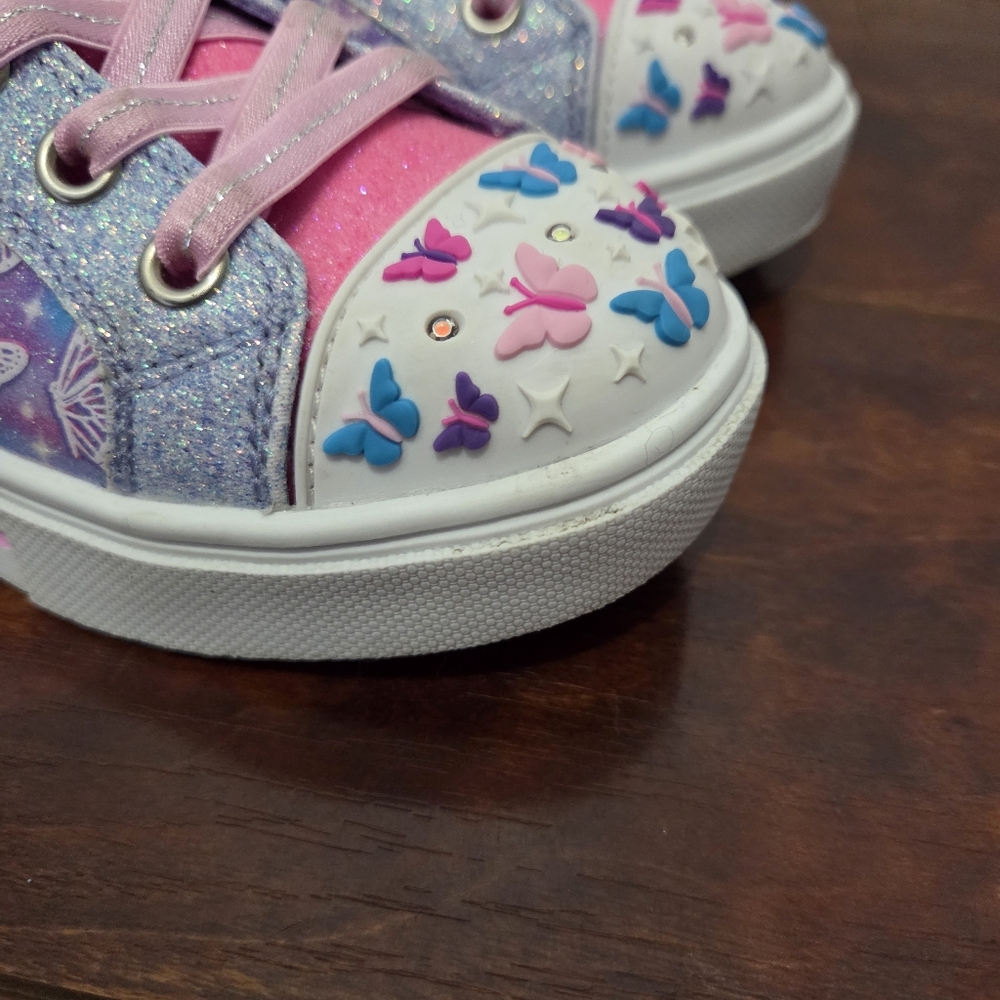 Skechers Twinkle Toes Twinkle Sparks Ombre Flutter Purple Little Kids Size 13 - Picture 14 of 15